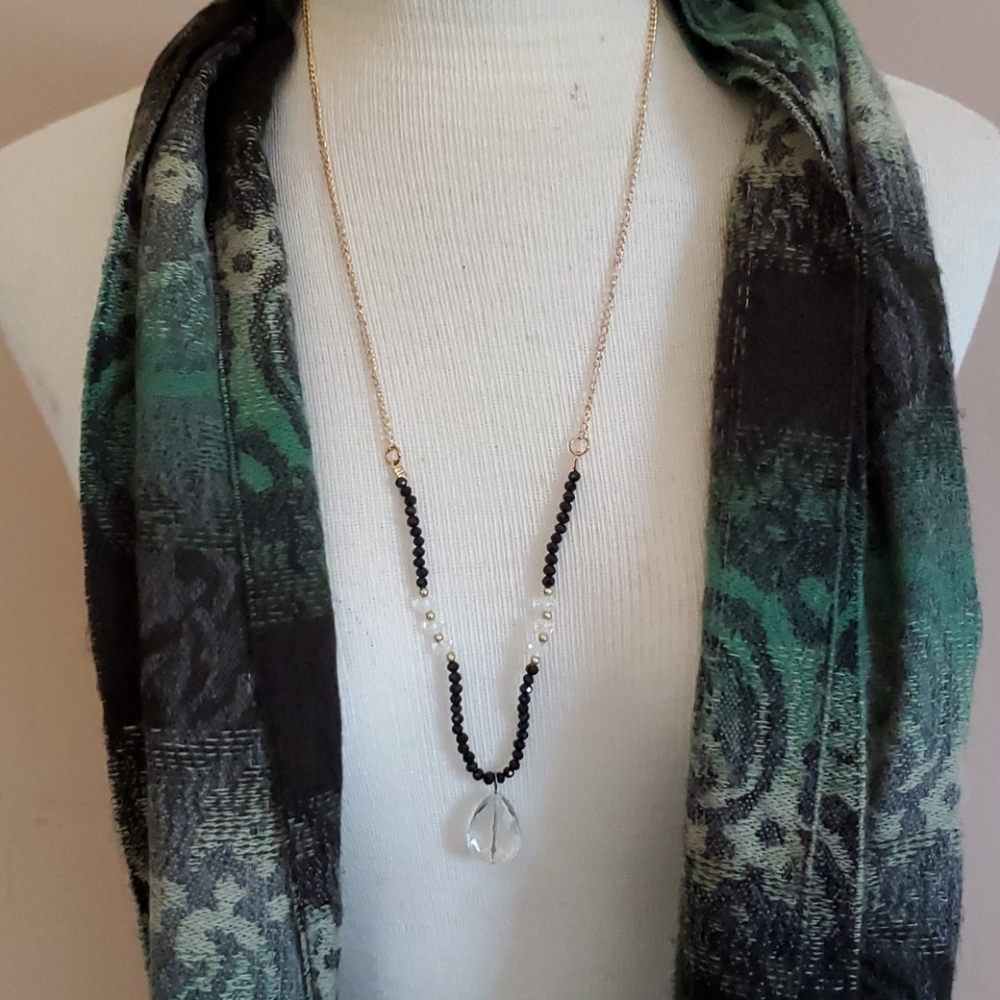 Charlotte accessories black & clear necklace